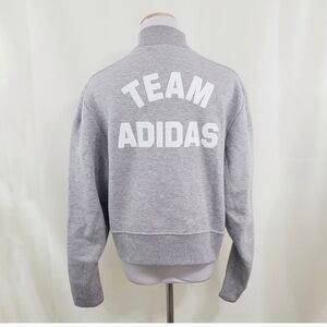 Adidas VRCT crew crop top sweatshirt gray size large